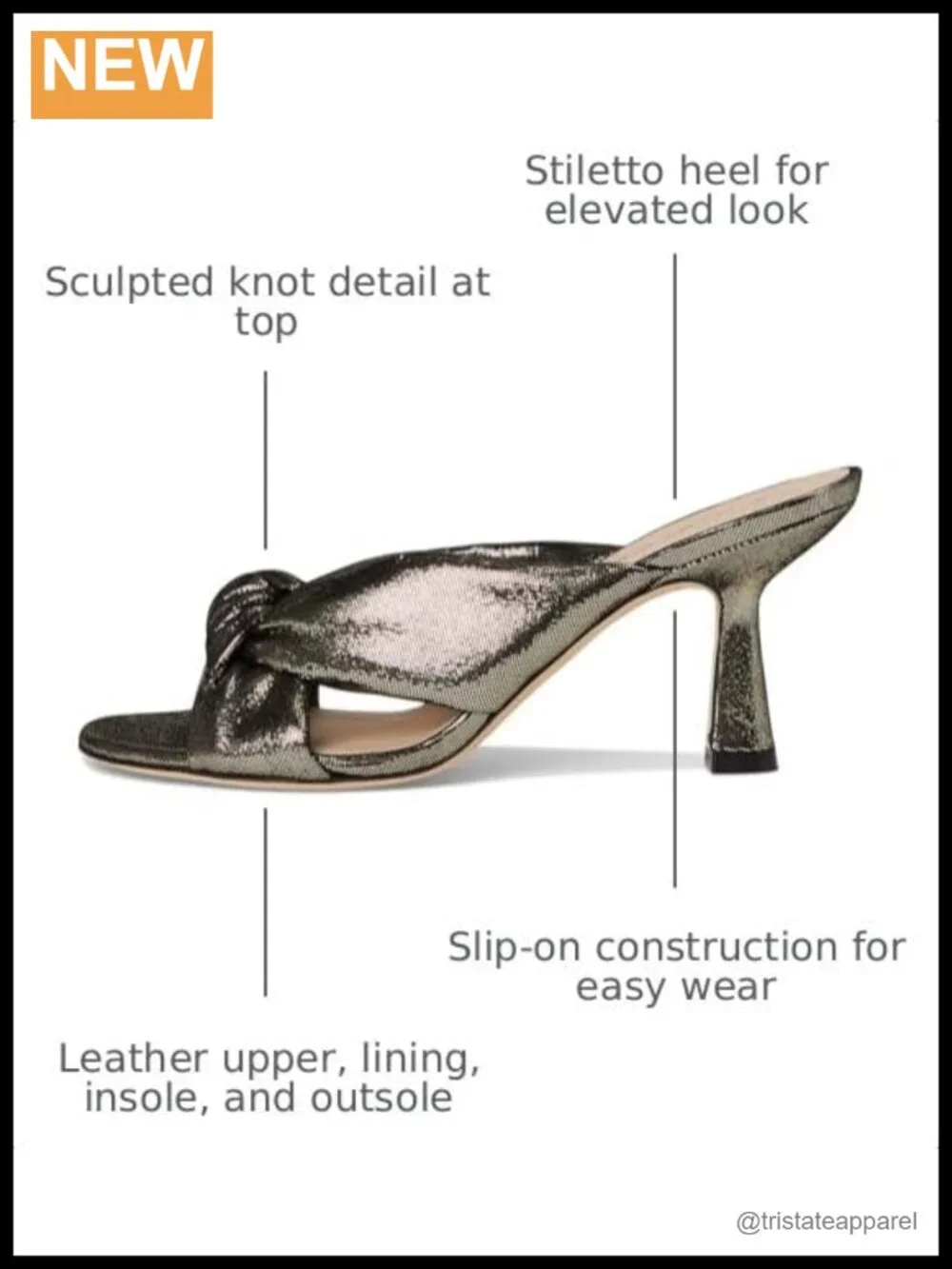 Stiletto Slide Sandal 75 Leather Slingback Slip On Dress Sandal